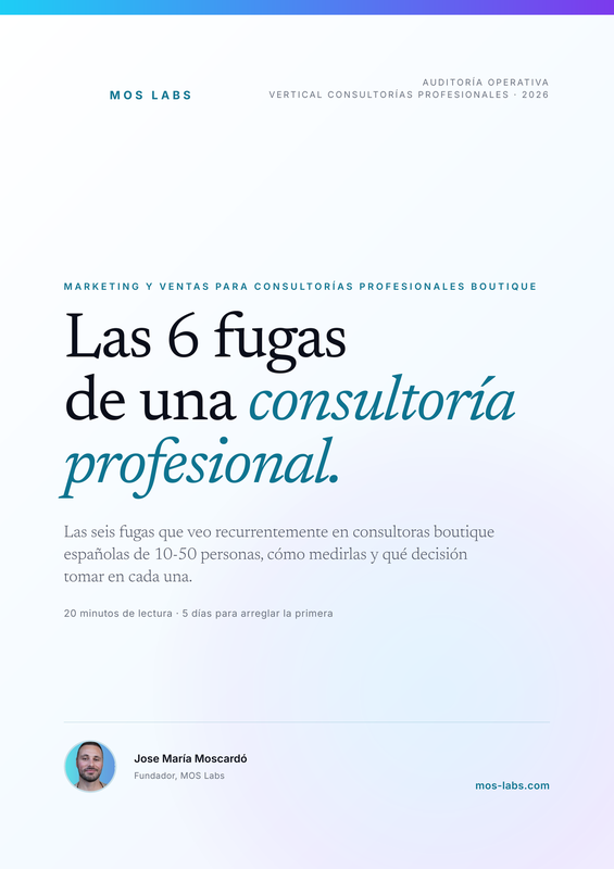 Portada de la guía 'Las 6 fugas — Consultorías profesionales'