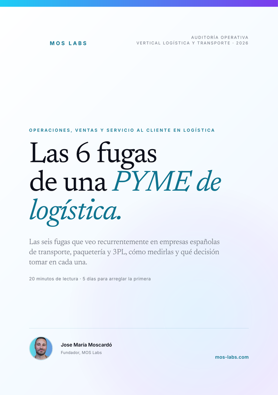 Portada de la guía 'Las 6 fugas — Logística y transporte'